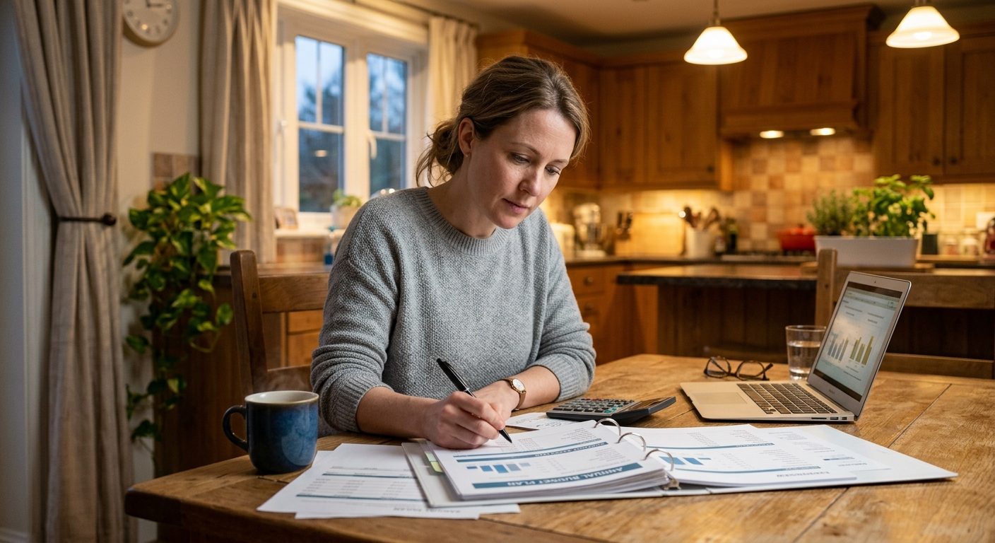 Husejer gennemgår årligt vedligeholdelsesbudget og planlægger boligudgifter