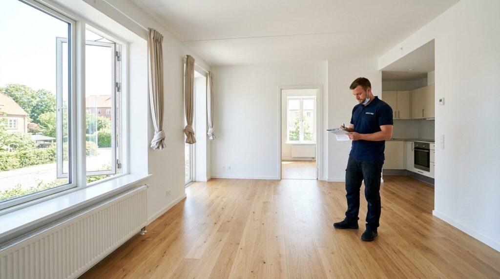 Interior photograph of an empty apartment after successful m