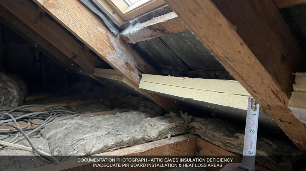 Close-up technical photograph of roof insulation cross-secti